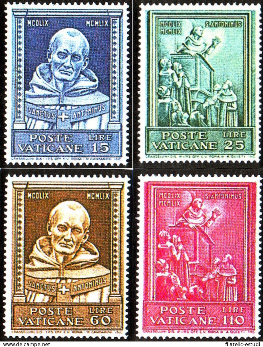 REL/S Vaticano 289/92  1960  5º Cent. Muerte St. Antonin MNH - Sonstige & Ohne Zuordnung