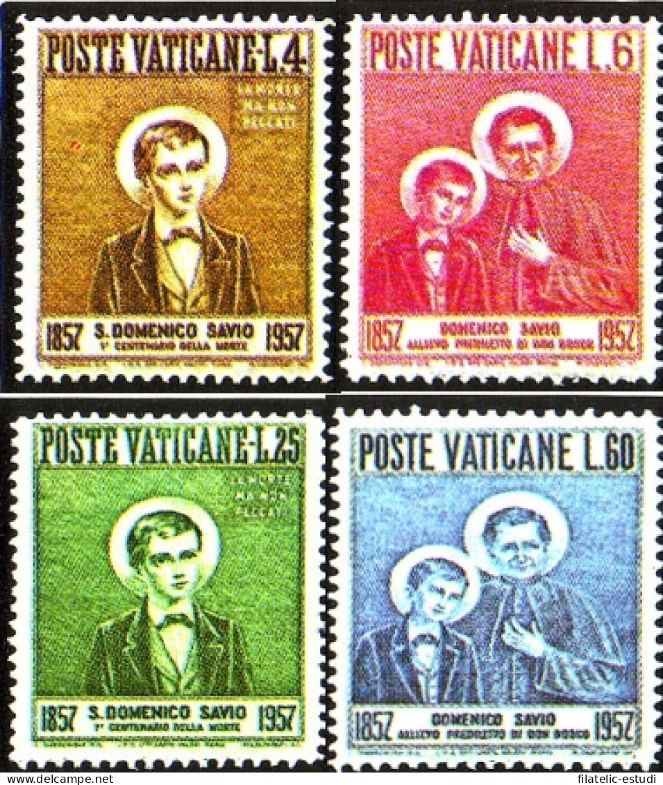 Vaticano 237/40 - 1957 Cent. Muerte St. Dominique Savio MNH - Sonstige & Ohne Zuordnung