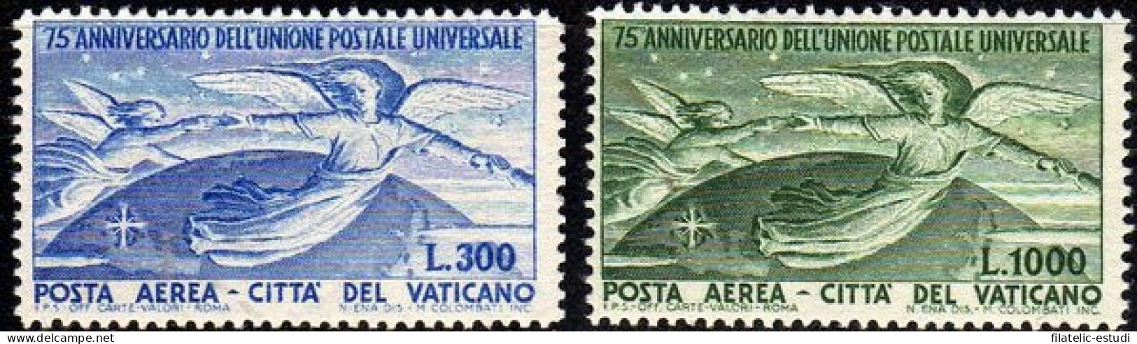 Vaticano Aéreo 18/19 1949 75º Aniversario De La  UPU MNH - Autres & Non Classés