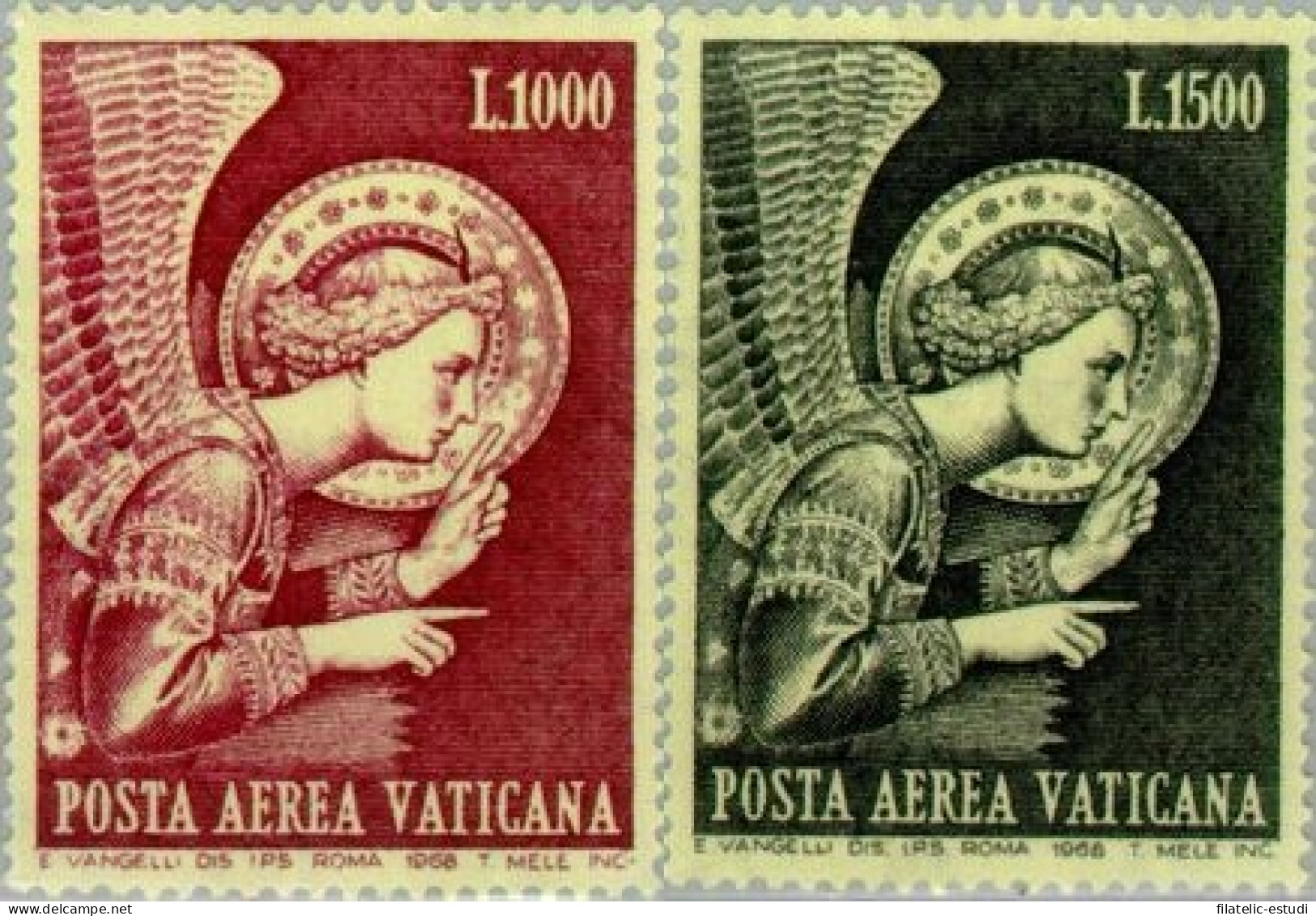 REL/S Vaticano Aéreo 53/54 1968  Angel MNH - Other & Unclassified