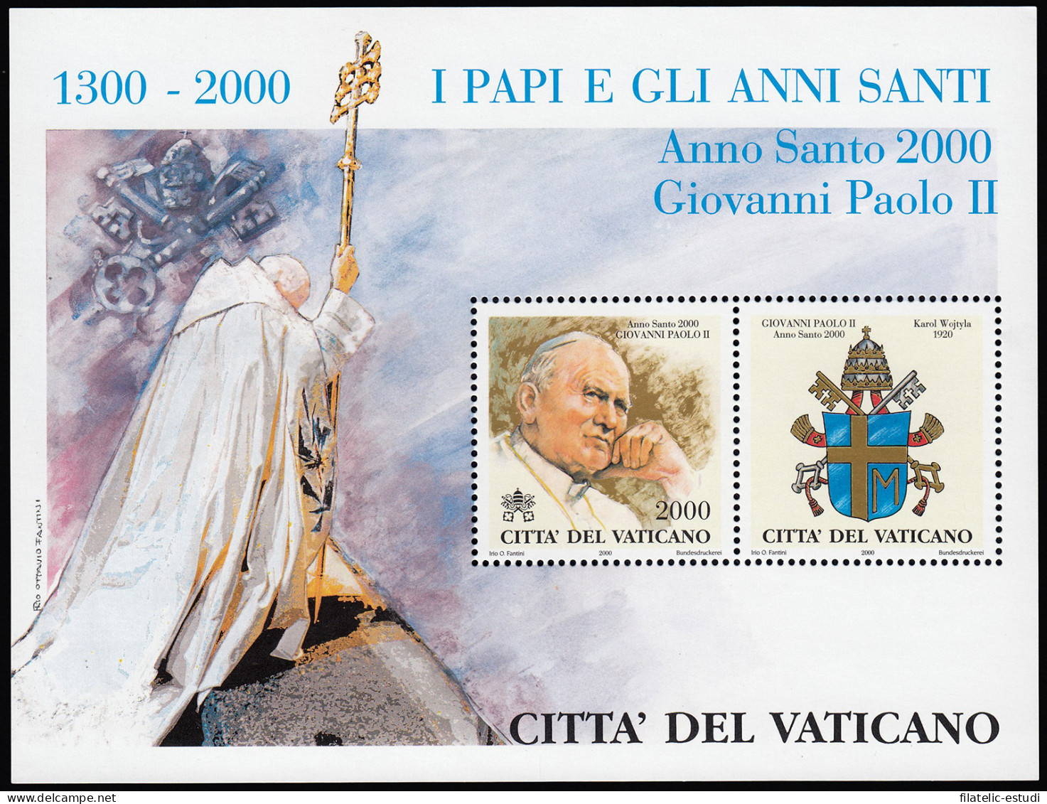 Vaticano HB 22 2000 Retrato S.S. El Papa Juan Pablo II. Año Santo 2000 MNH - Andere & Zonder Classificatie