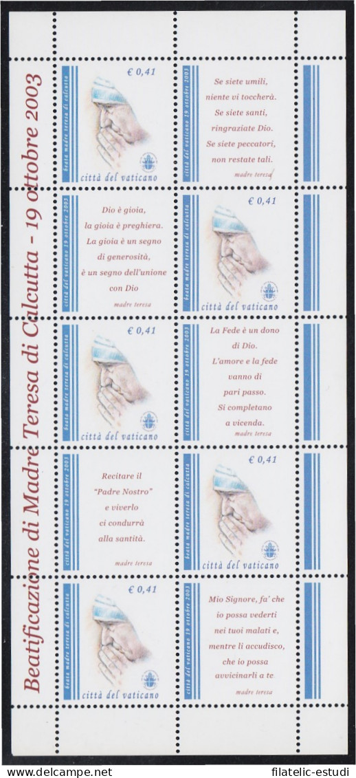 Vaticano HB 25 2003 Madre Teresa De Calcuta MNH - Andere & Zonder Classificatie