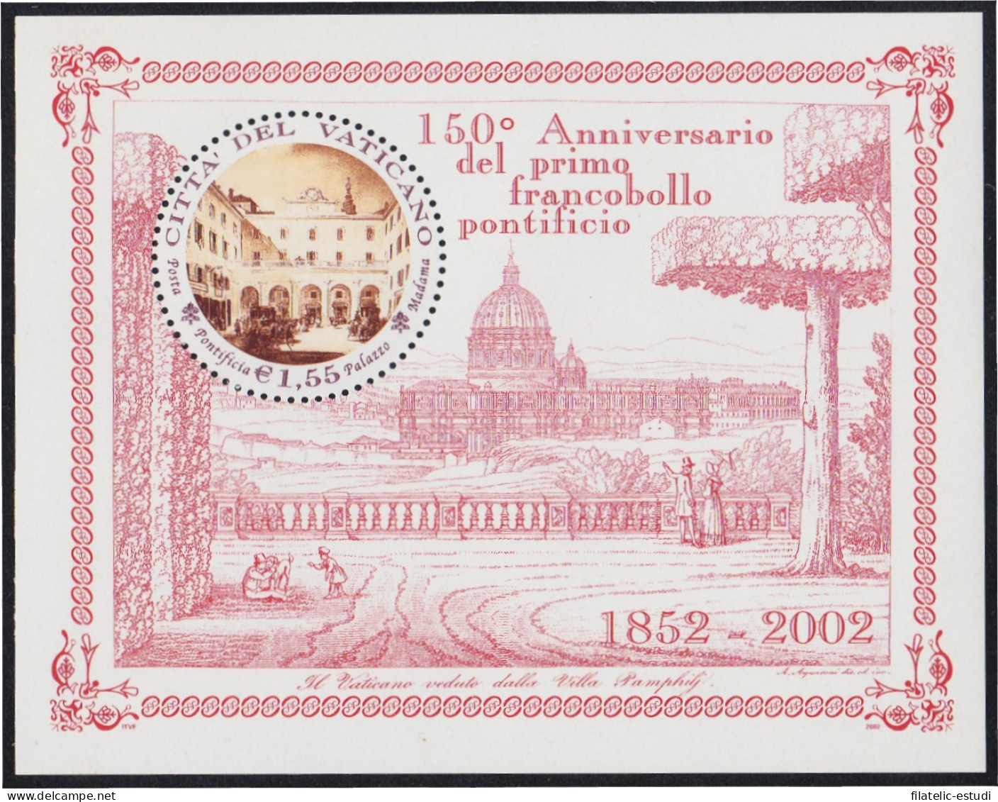 Vaticano HB 24 2002 150 Aniversario Del 1º Timbre Fiscal Pontificado MNH - Sonstige & Ohne Zuordnung