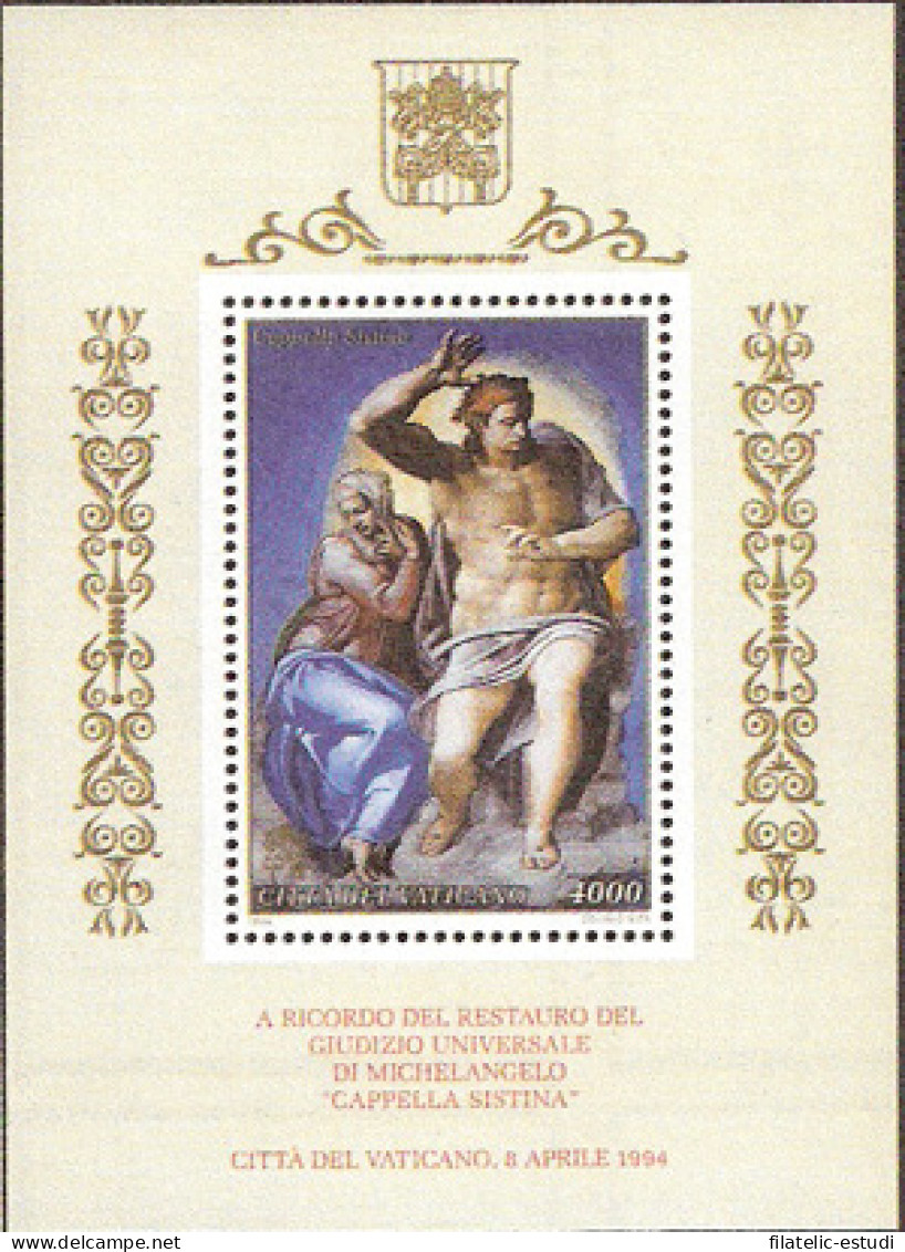 Vaticano HB 14 1994 Fin Restauración Frescos Capilla Sixtina Lujo - Sonstige & Ohne Zuordnung