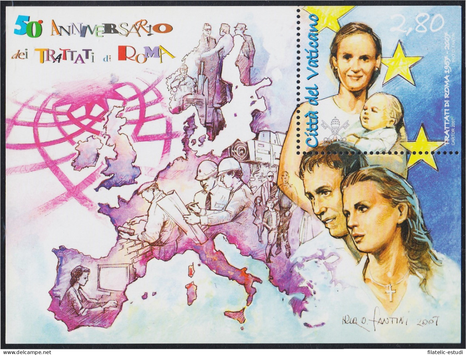 Vaticano HB 32 2007 50 Aniversario Del Tratado De Roma MNH - Andere & Zonder Classificatie