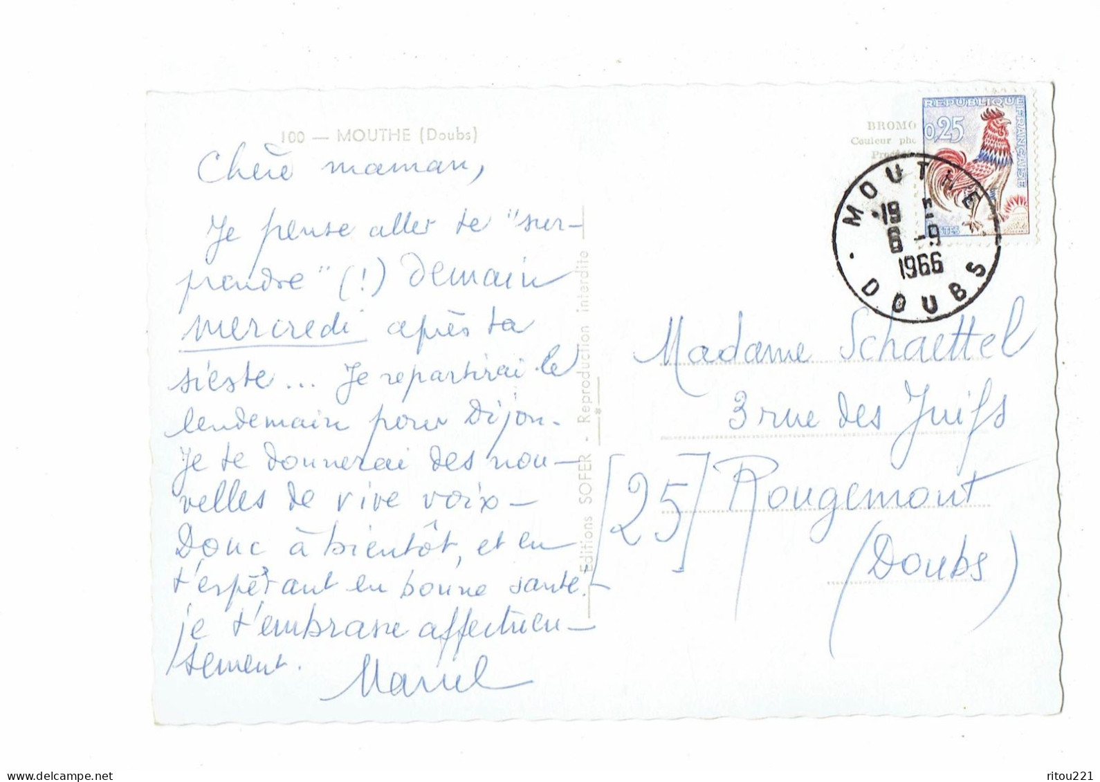 Cpm - 25 - Mouthe - Doubs - Sofer 100 - Multivues - Monument Vue Générale - 1966 - Mouthe