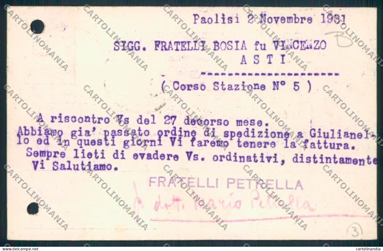 Benevento Paolisi Commerciale FORI Cartolina MV8234 - Benevento