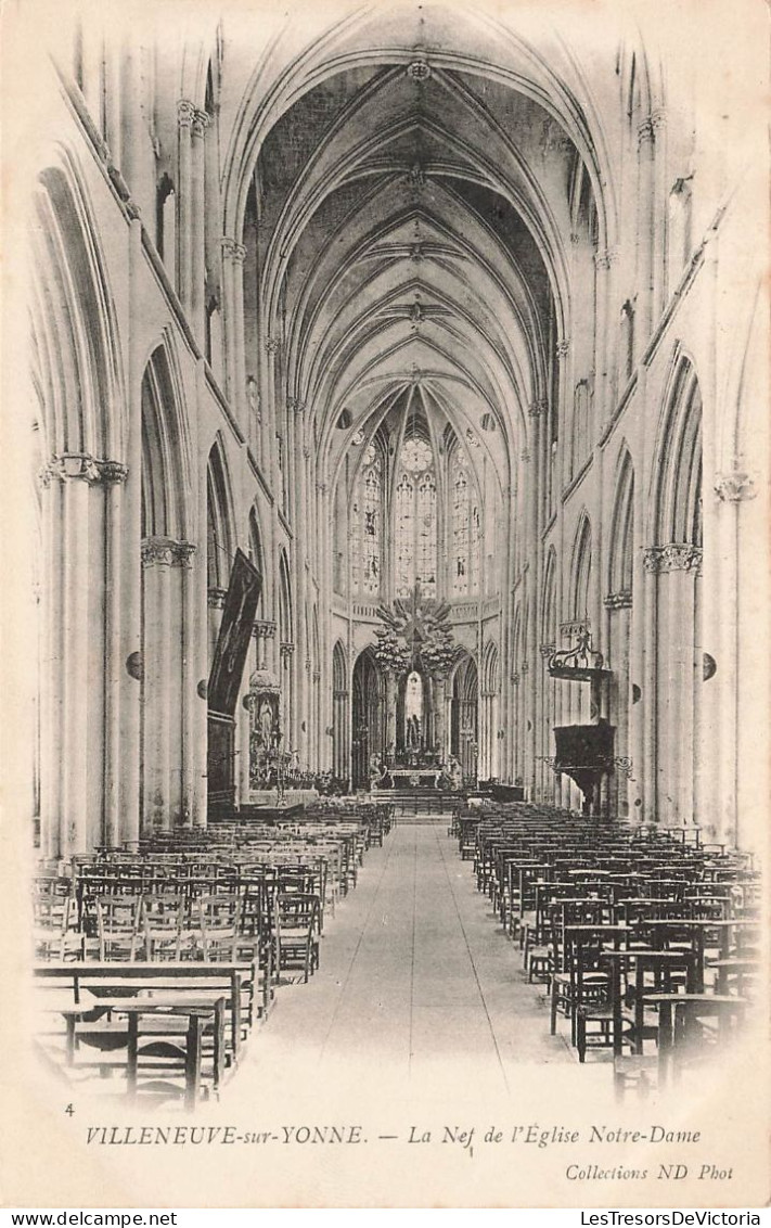 FRANCE - Villeneuve Sur Yonne - La Nef De L'église Notre Dame - Carte Postale Ancienne - Villeneuve-sur-Yonne