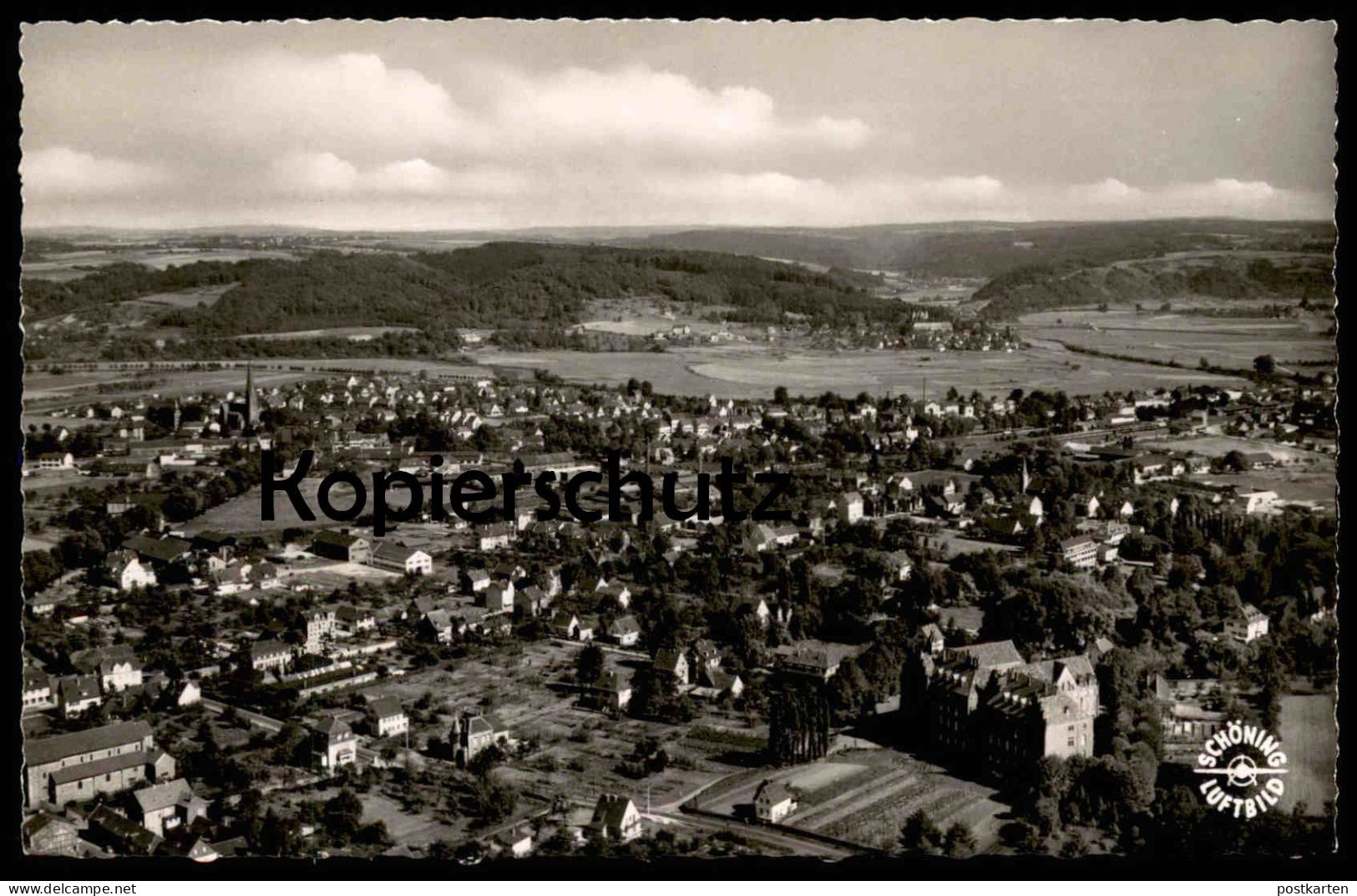 ÄLTERE POSTKARTE HENNEF SIEG LUFTBILD LUFTAUFNAHME FLIEGERAUFNAHME PANORAMA Ansichtskarte AK Cpa Postcard - Hennef