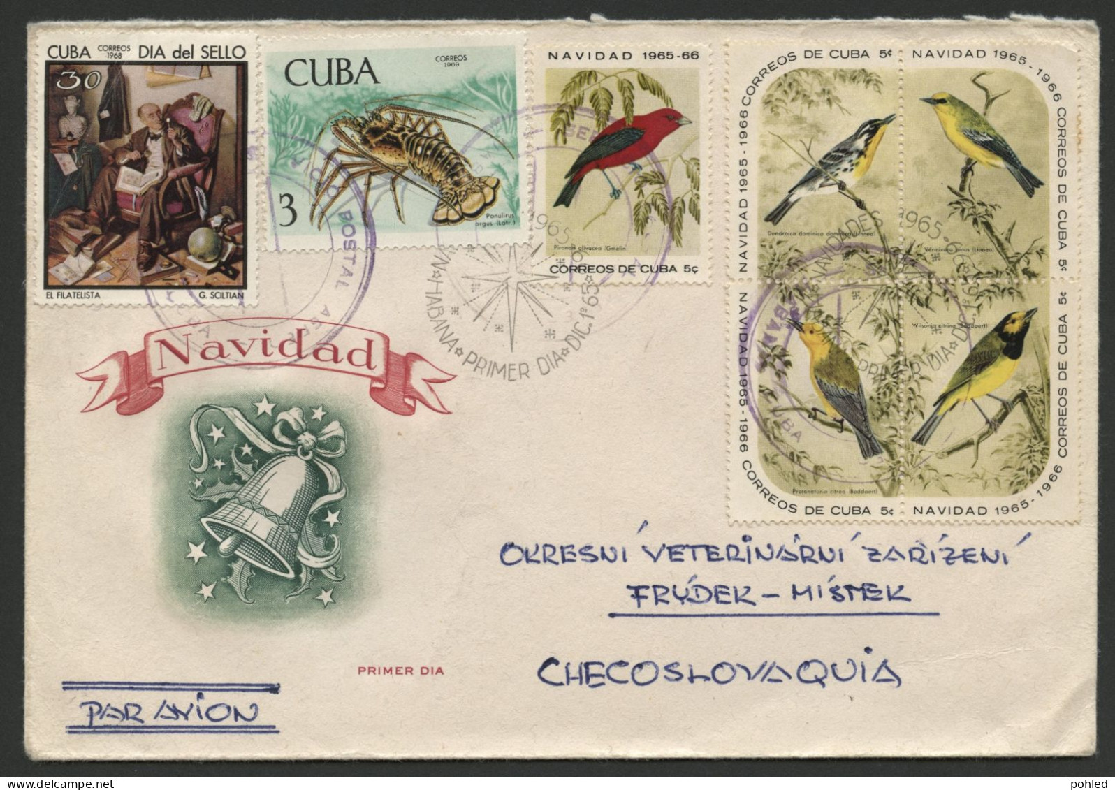 01258*CUBA To CZECHOSLOVAKIA*FDC*NAVIDAD 1965-66 - FDC