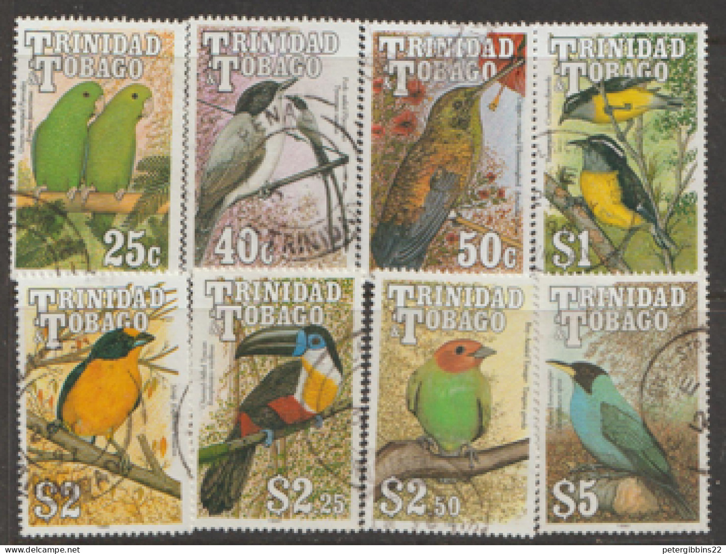 Trinidad And Tobago 1990 SG 788-95  Birds   Fine Used - Trinidad & Tobago (1962-...)