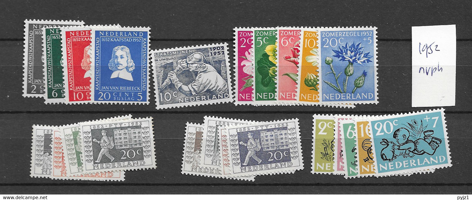 1952 MNH  Netherlands,complete According To NVPH, Postfris** - Années Complètes