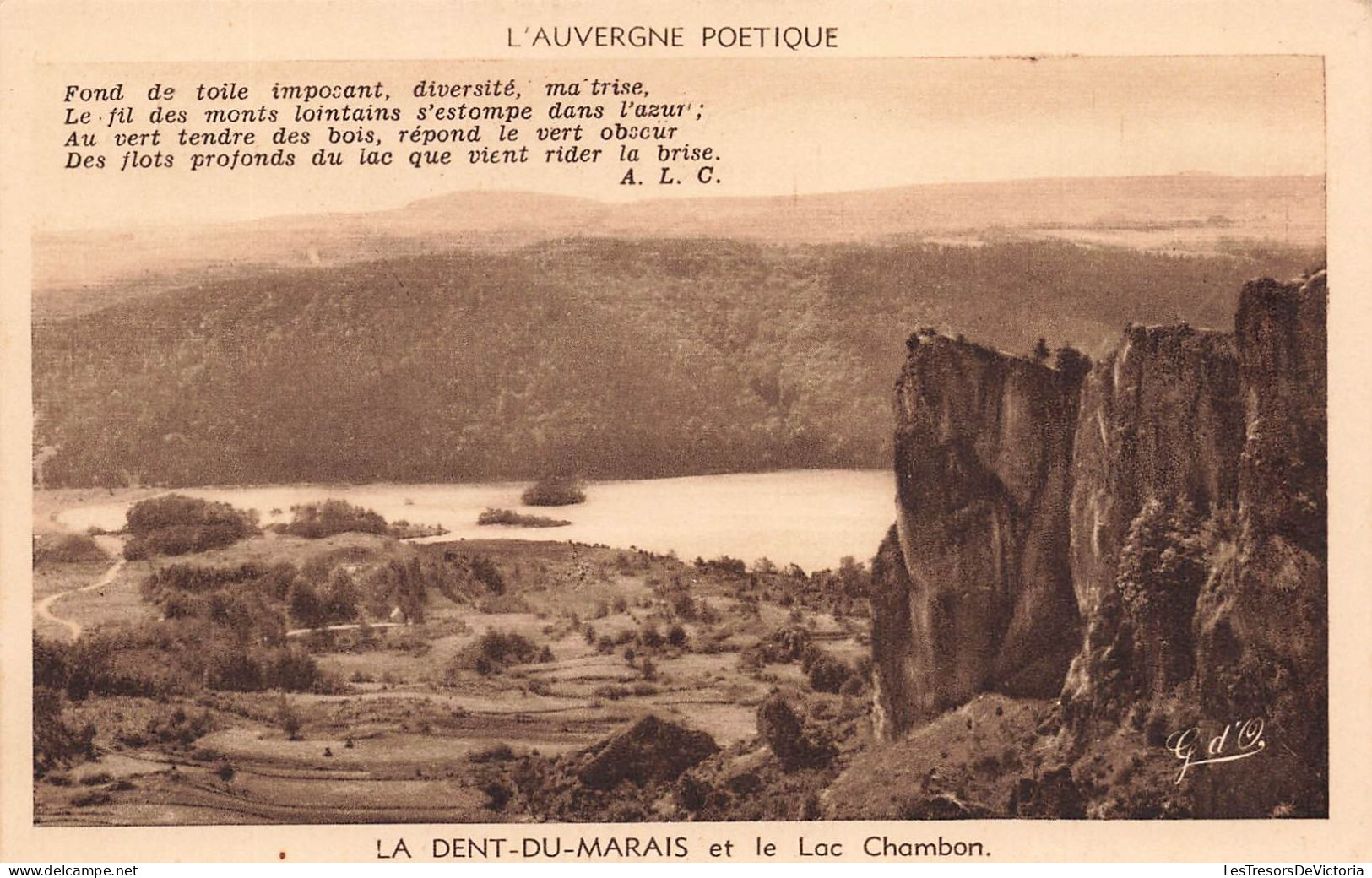 FRANCE - L'Auvergne Poétique - La Dent Du Marais  Et Le Lac Chambon - Carte Postale Ancienne - Autres & Non Classés