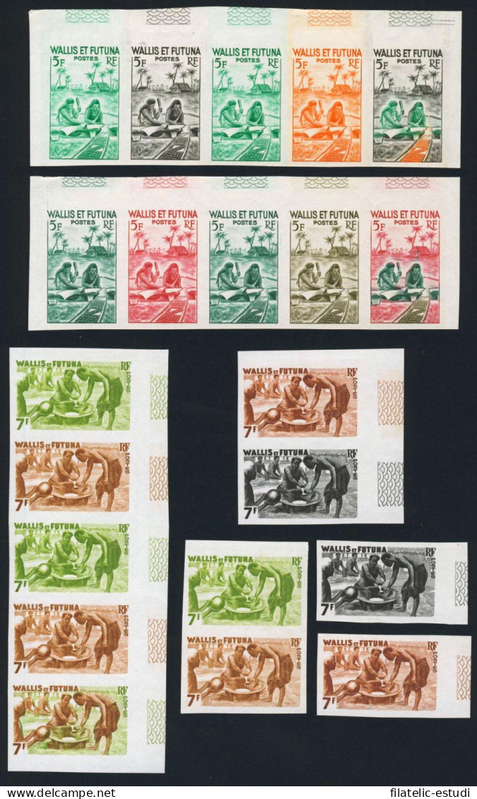 VAR3  Wallis Y Futuna  Nº 157A/B  21 Valores De Pruebas De Color  MNH  1981  M - Other & Unclassified