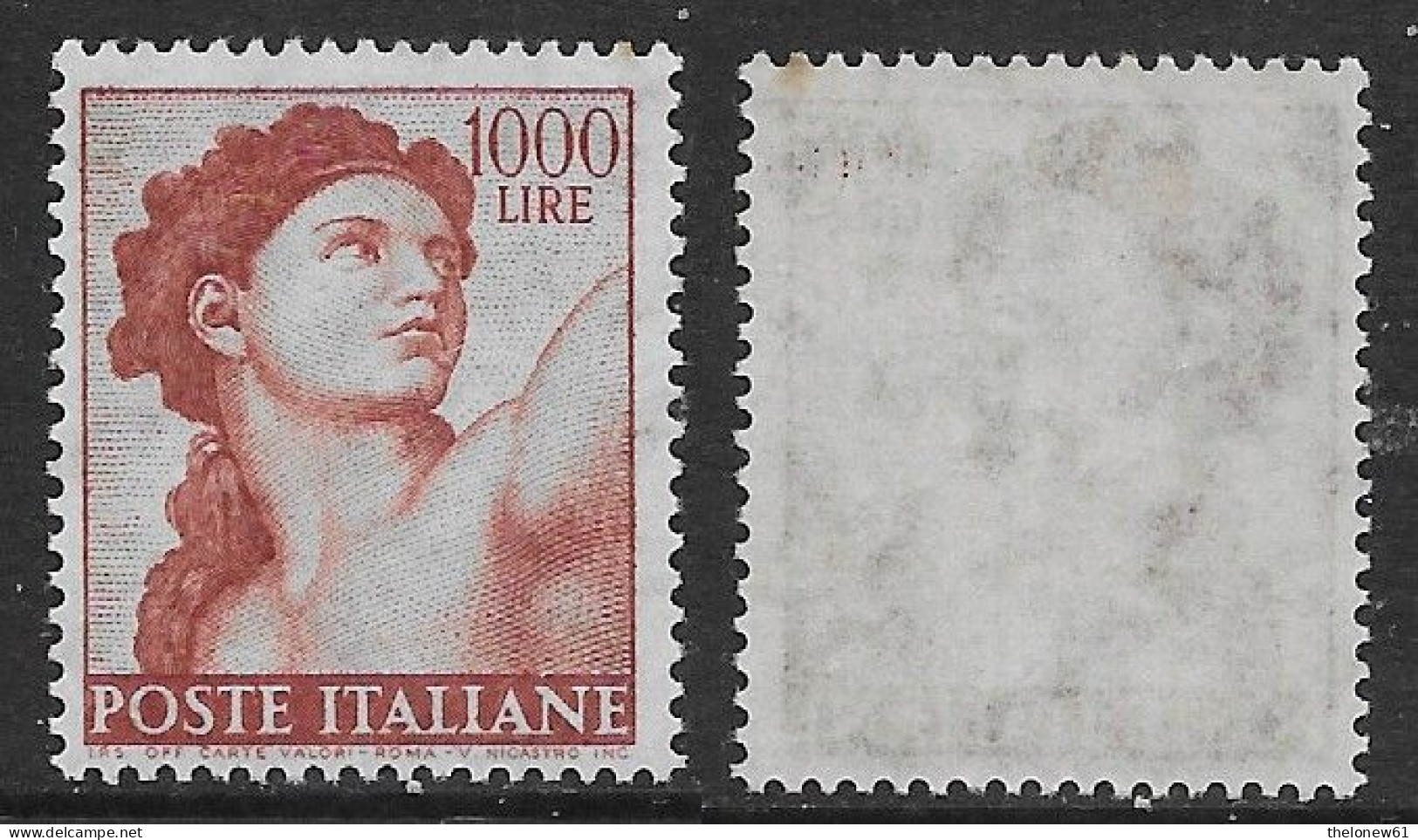 Italia Italy 1961 Michelangiolesca L1000 Sa N.917 Nuovo Integro MNH ** - 1961-70: Mint/hinged