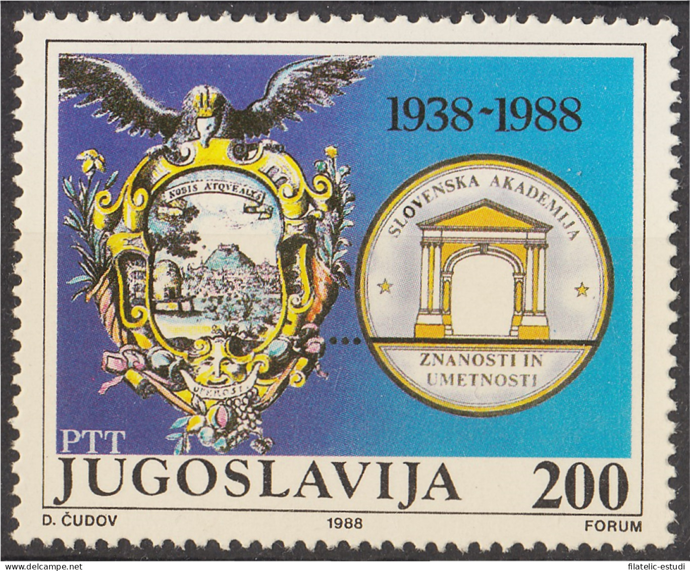 Yugoslavia 2185 1988 50 Años De La Universidad Eslovena De Artes Y Ciencias MN - Sonstige & Ohne Zuordnung
