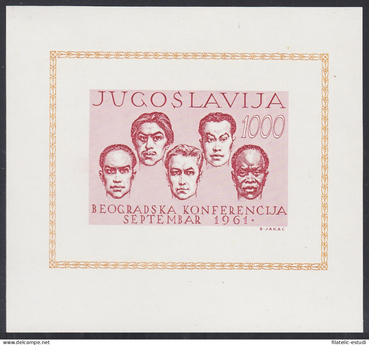 Yugoslavia HB 7 1961 Conferencia De Estados No Alineados MNH - Andere & Zonder Classificatie