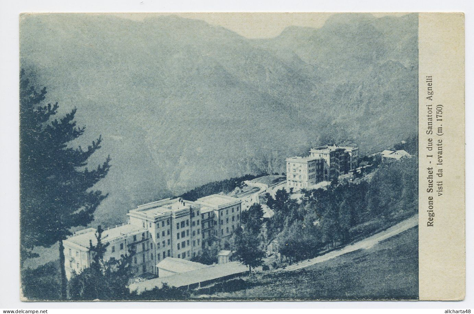 D6264] FENESTRELLE REGIONE SUCHET Torino I DUE SANATORI AGNELLI Cartolina Viaggiata 1939 - Panoramic Views