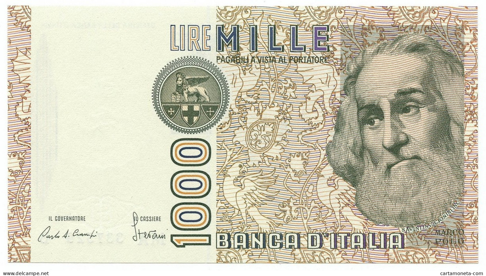 1000 LIRE MARCO POLO LETTERA A 16/03/1982 FDS - Otros & Sin Clasificación