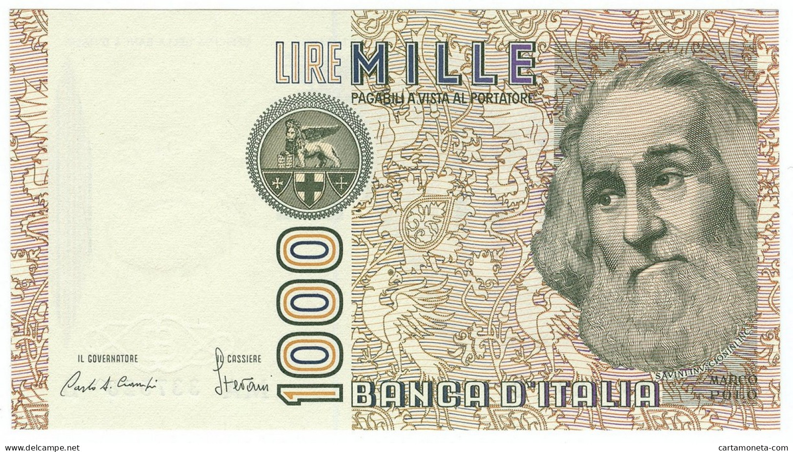 1000 LIRE MARCO POLO LETTERA A 16/03/1982 FDS - Autres & Non Classés