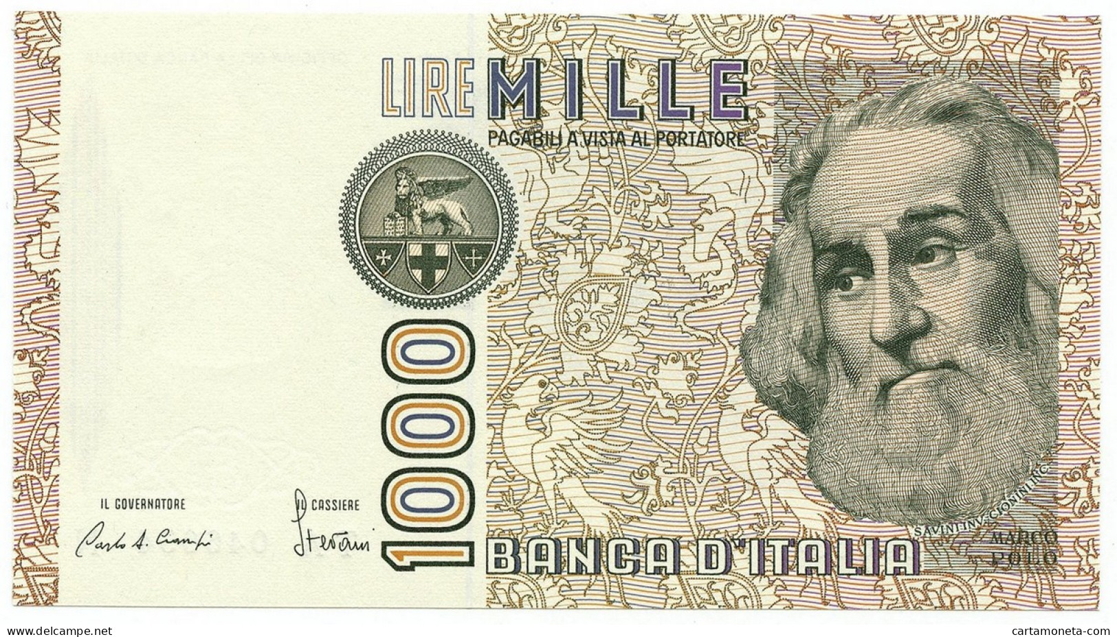 1000 LIRE MARCO POLO LETTERA A 16/03/1982 FDS - Autres & Non Classés