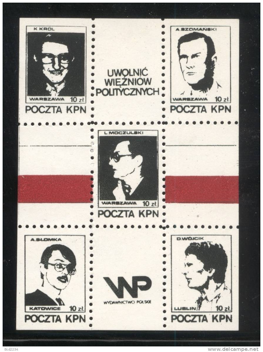 POLAND SOLIDARNOSC (KPN) 1985 FREE THE POLITICAL PRISONERS MS (SOLID0888/0454) - Solidarnosc-Vignetten