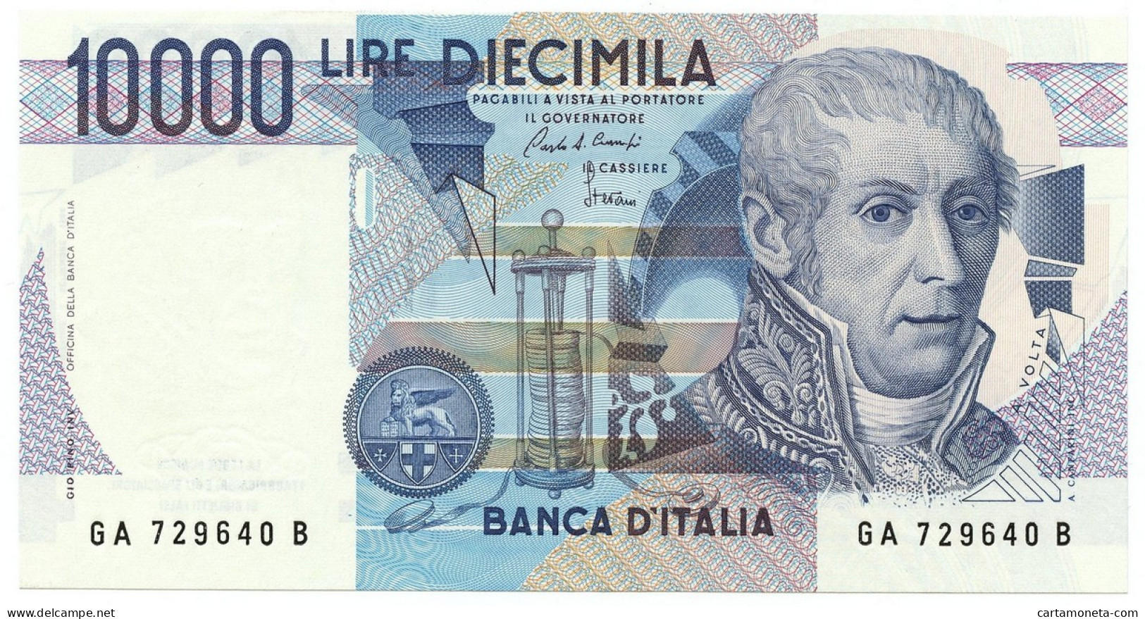 10000 LIRE BANCA D'ITALIA ALESSANDRO VOLTA LETTERA A 19/09/1984 QFDS - Other & Unclassified