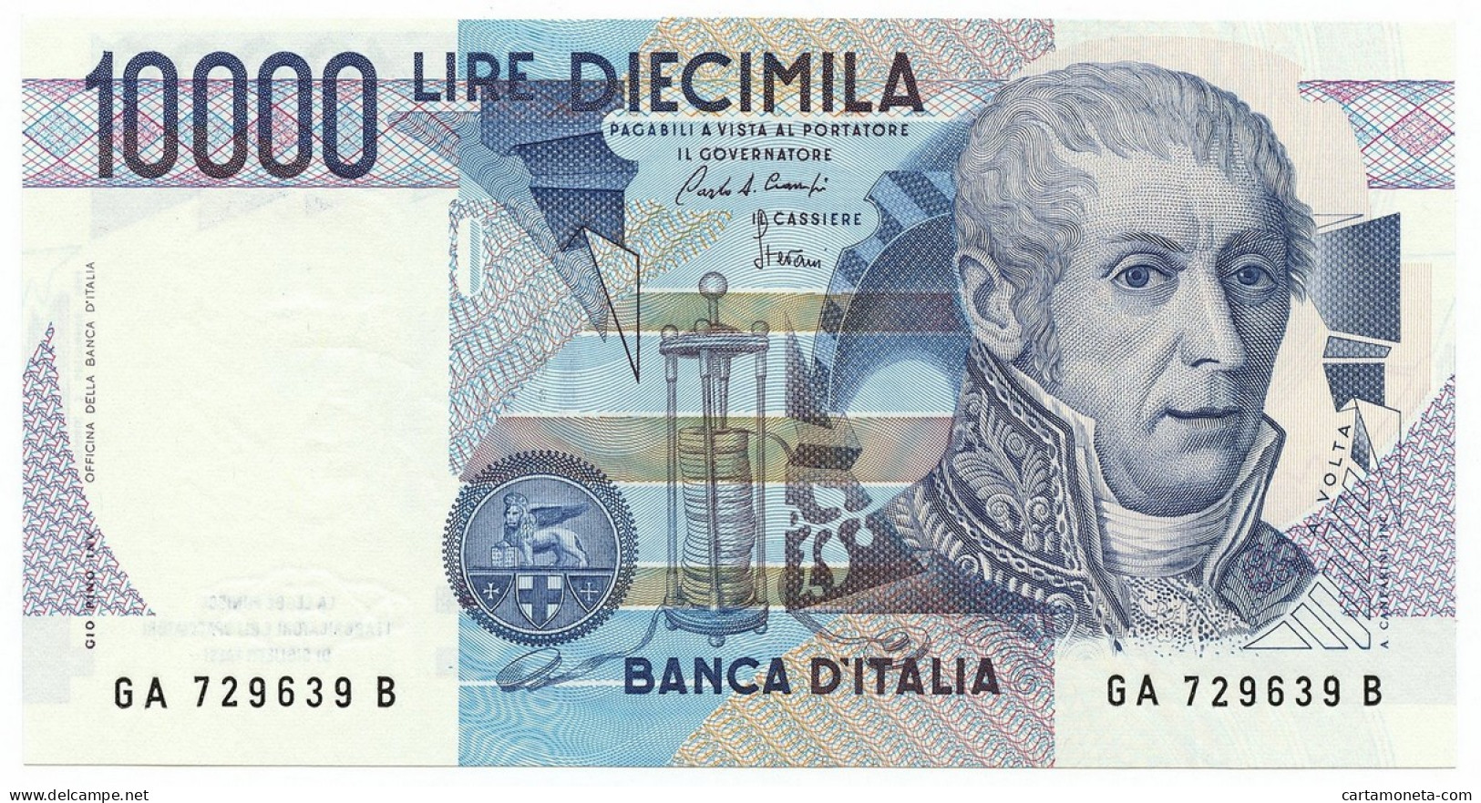 10000 LIRE BANCA D'ITALIA ALESSANDRO VOLTA LETTERA A 19/09/1984 QFDS - Autres & Non Classés