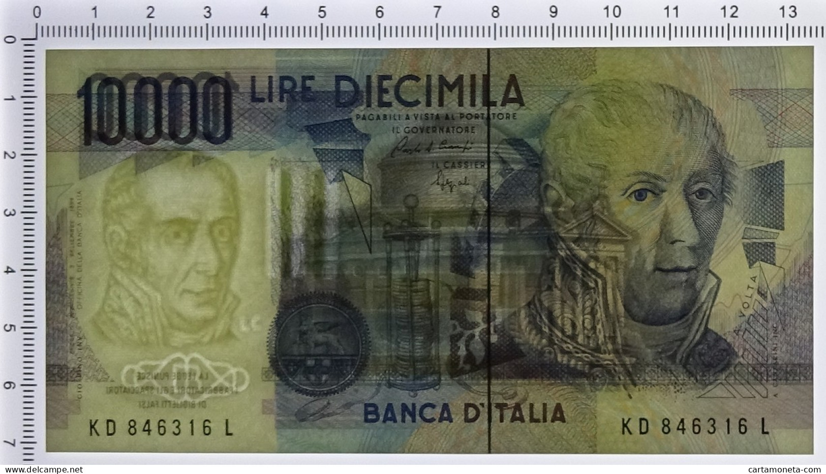 10000 LIRE BANCA D'ITALIA ALESSANDRO VOLTA LETTERA D 22/11/1989 FDS-/FDS - Autres & Non Classés