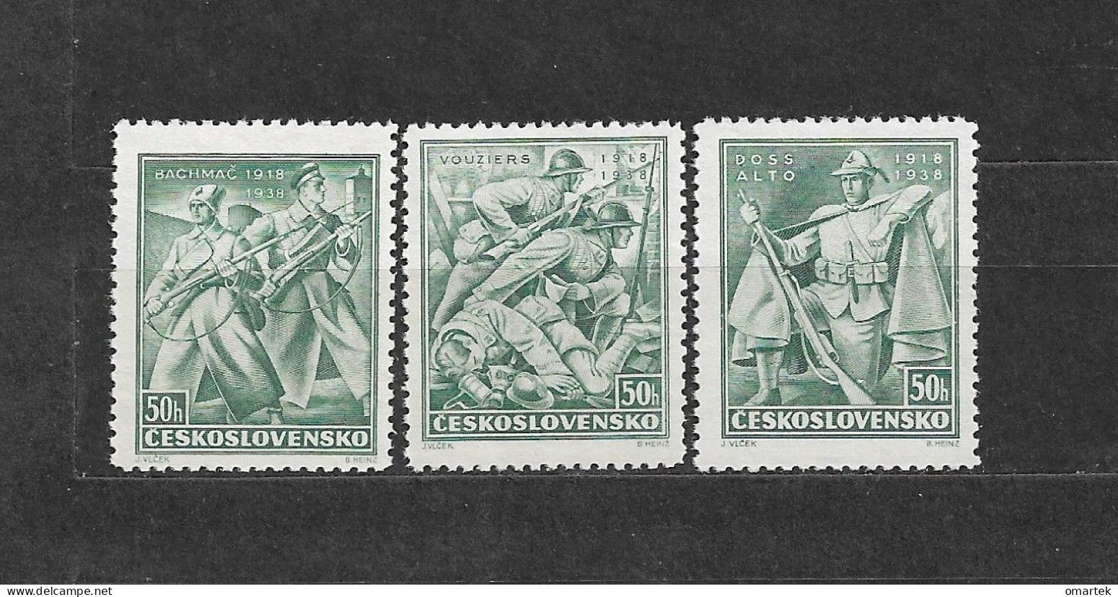 Czechoslovakia 1938 MNH ** Mi 392-394 Sc 243-245 Cz. Legions. Tschechoslowakei. C5 - Neufs