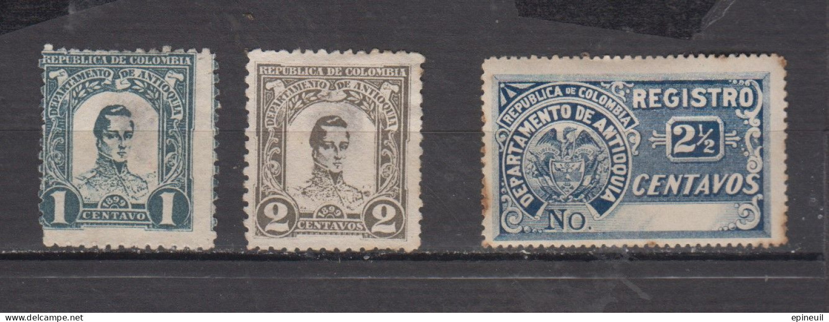 COLOMBIE ANTIAQUIA  1896 101 102 LR N° 1 - Colombia