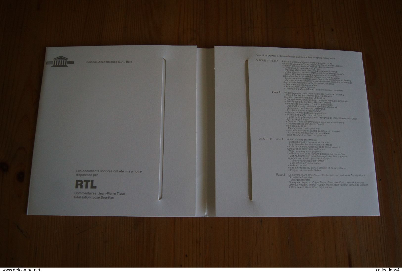 F DOLTO FELIX LECLERC COUSTEAU MICHEL AUCLAIR L WALESA ET + PANORAMA MONDIAL RTL 1988 RARISSIME 2 33T SUISSE FORMAT EP - Speciale Formaten