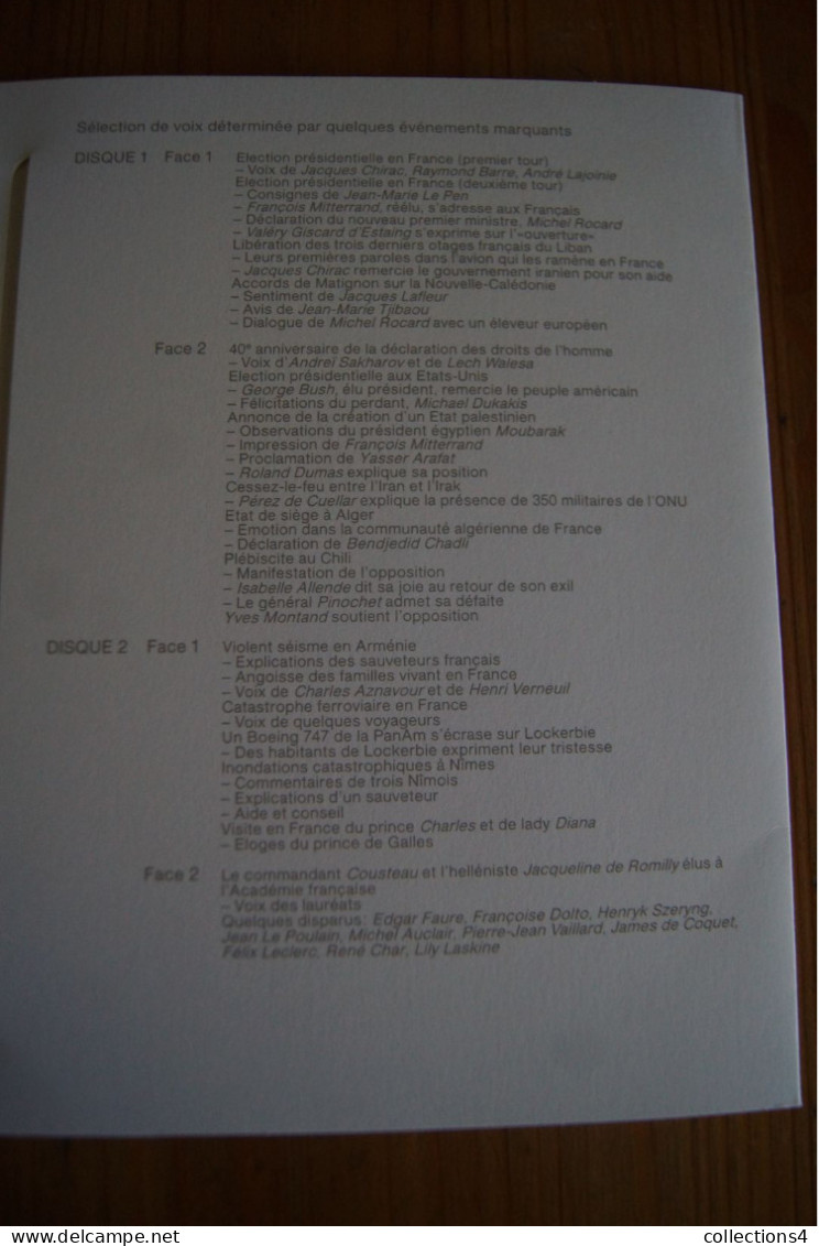 F DOLTO FELIX LECLERC COUSTEAU MICHEL AUCLAIR L WALESA ET + PANORAMA MONDIAL RTL 1988 RARISSIME 2 33T SUISSE FORMAT EP - Formatos Especiales