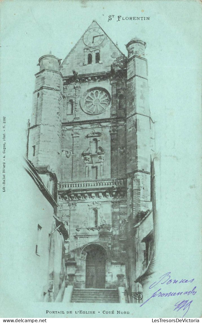 FRANCE - Saint Florentin - Portail De L'église - Côté Nord - Carte Postale Ancienne - Saint Florentin