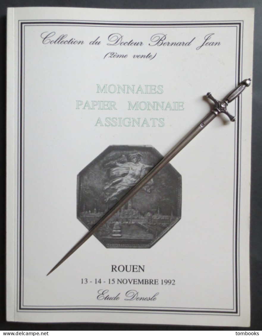 Monnaies Papiers Monnaie Assignats - Collection à La Vente Du Docteur Bernard Jean - Rouen - 1992 - TBE - - Libri & Software