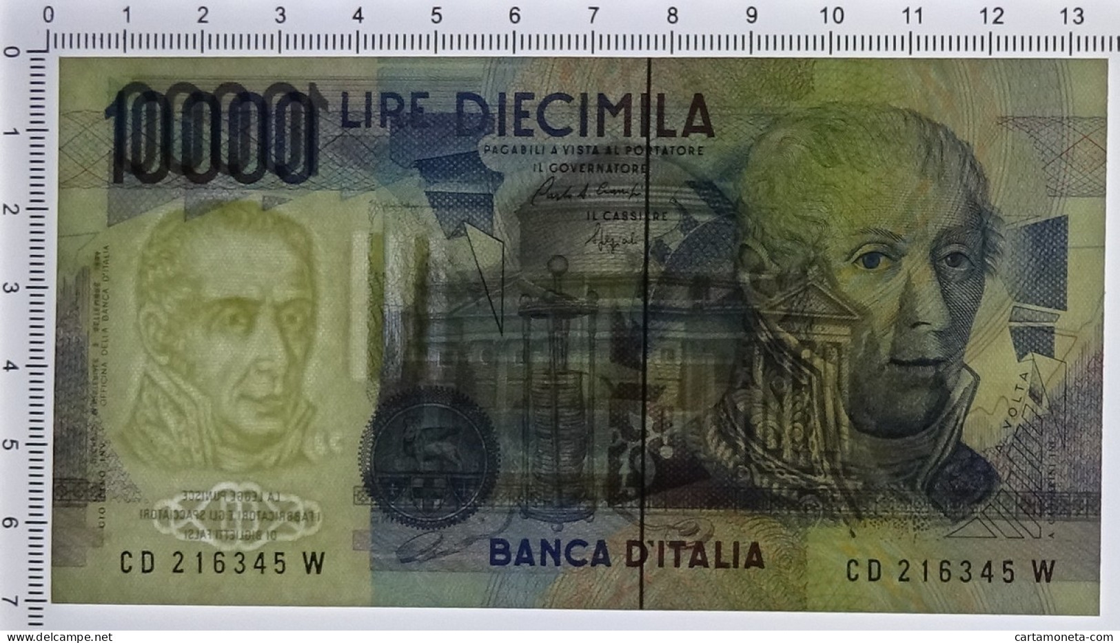 10000 LIRE BANCA D'ITALIA ALESSANDRO VOLTA LETTERA D 22/11/1989 FDS - Andere & Zonder Classificatie
