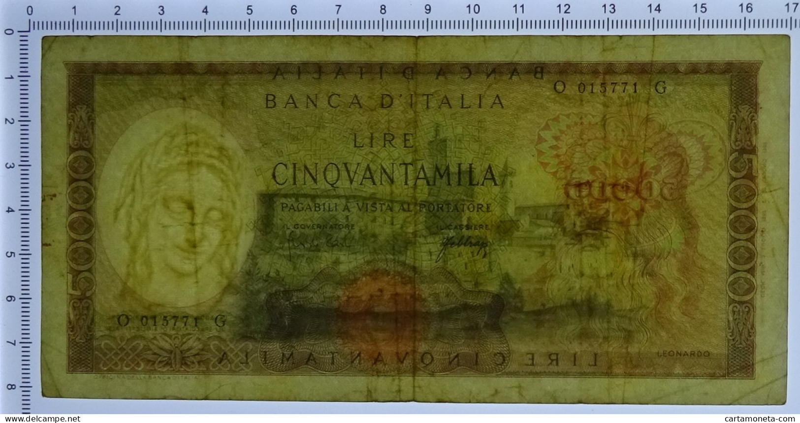 50000 LIRE BANCA D'ITALIA LEONARDO DA VINCI MEDUSA 03/07/1967 BB - Otros & Sin Clasificación