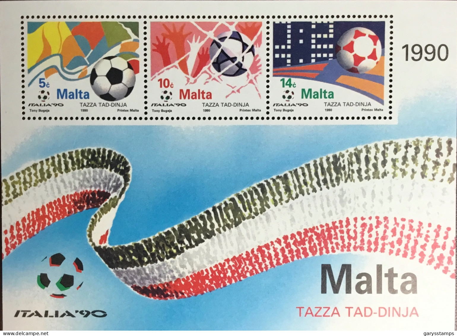 Malta 1990 World Cup Minisheet MNH - Malte
