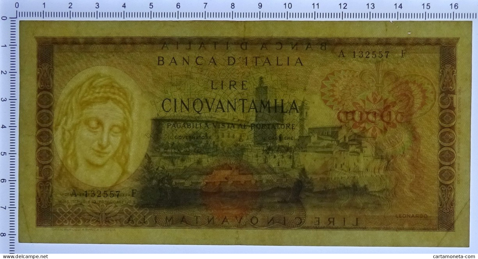 50000 LIRE BANCA D'ITALIA LEONARDO DA VINCI MEDUSA 16/05/1972 BB/BB+ - Otros & Sin Clasificación