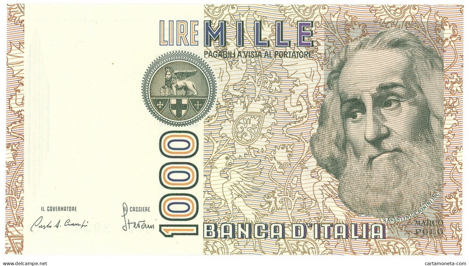 1000 LIRE MARCO POLO LETTERA D 28/10/1985 FDS - Otros & Sin Clasificación