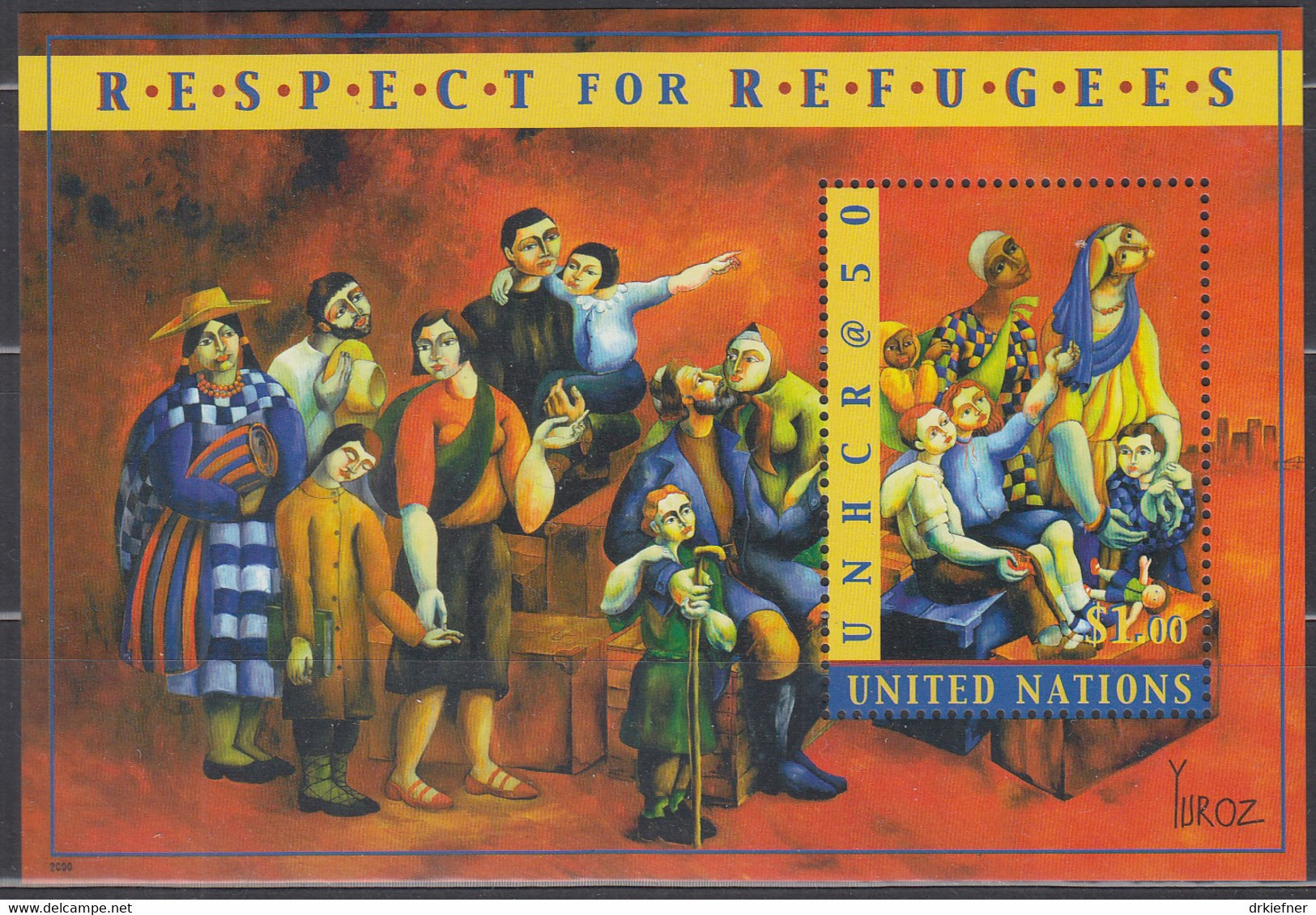 UNO NEW YORK  Block 20, Postfrisch **, 50 Jahre UNHCR, 2007 - Blocks & Sheetlets