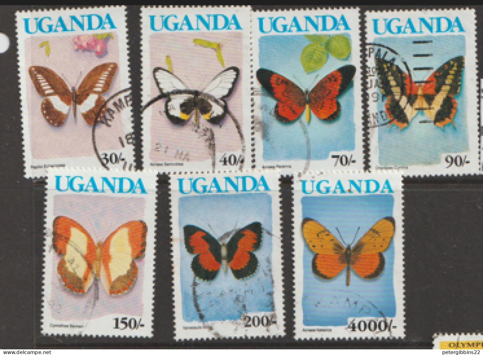 Uganda  1986  Butterflies  Various Values  Fine Used - Ouganda (1962-...)