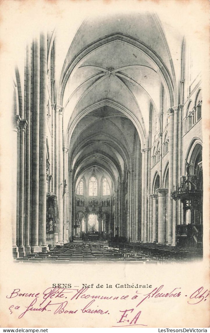 FRANCE - Sens - Nef De La Cathédrale - Carte Postale Ancienne - Sens