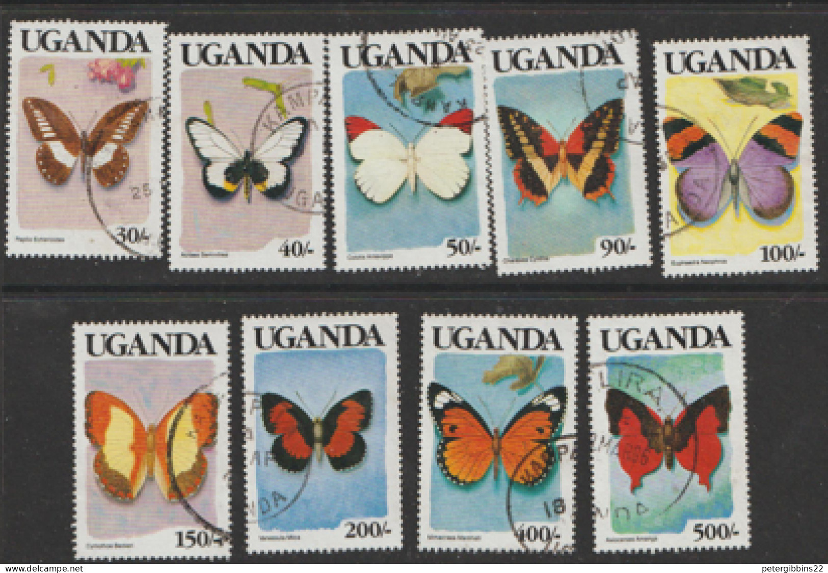 Uganda  1989  Butterflies  Various Values  Fine Used - Uganda (1962-...)