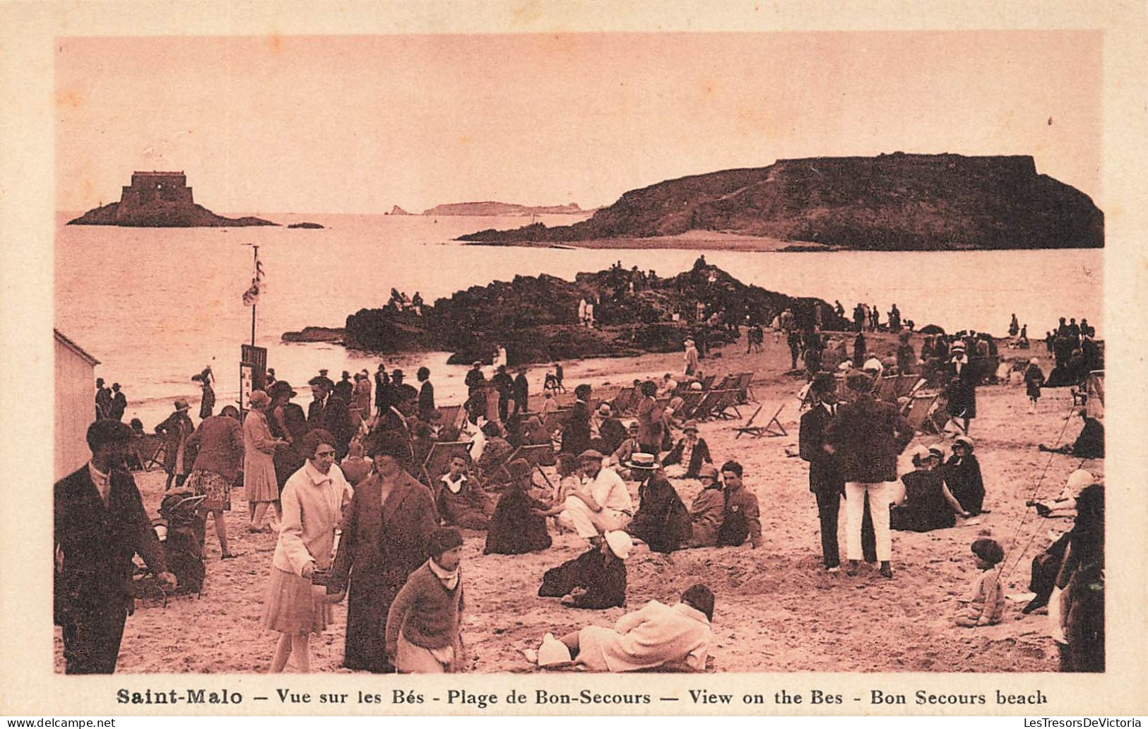 FRANCE - Saint Malo - Vue Sur Les Blés - Plage De Bon Secours - View On The Bes - Animé - Carte Postale Ancienne - Saint Malo