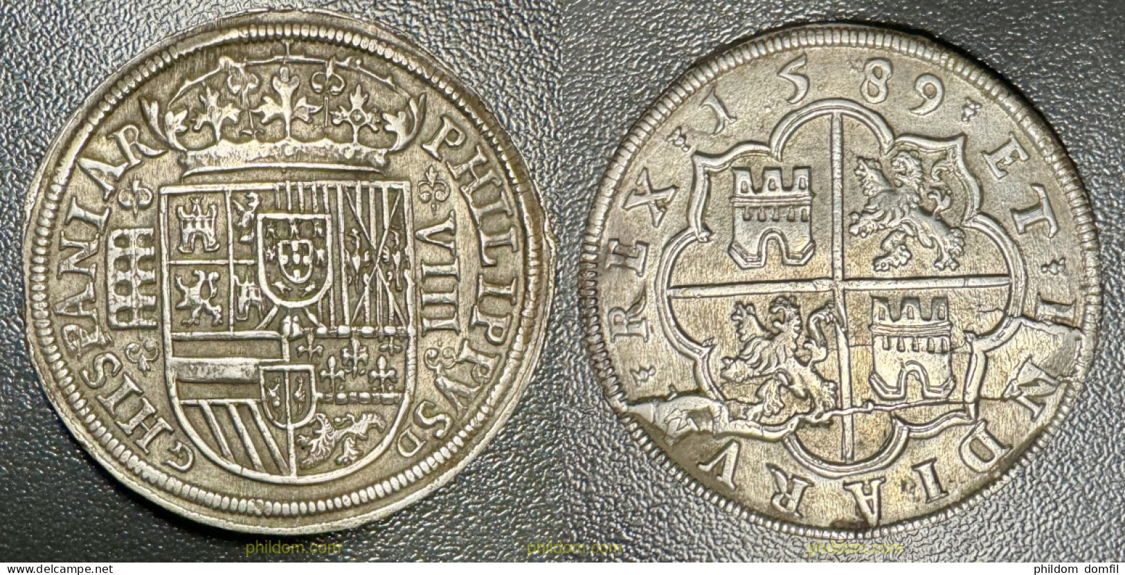 3871 ESPAÑA 1589 FELIPE II 8 REALES 1589 SEGOVIA REF.CC.4300 - Collections