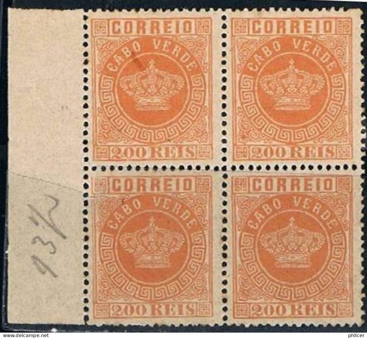 Cabo Verde, 1877, # 8 Dent. 13 1/2, MNG - Cape Verde