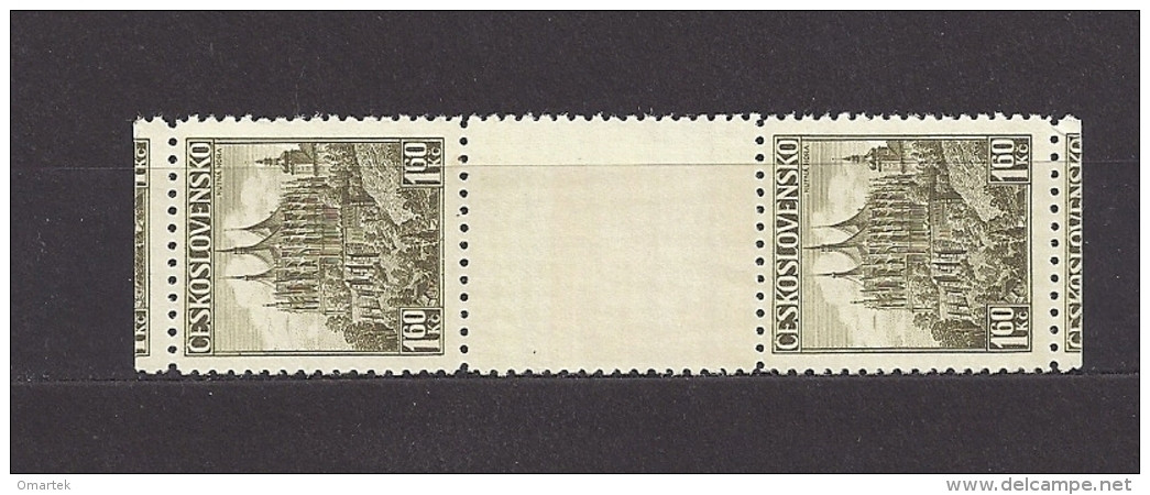 Czechoslovakia 1937 MNH ** Mi 386 Zw Sc 240 Kutná Hora Paar. Tschechoslowakei - Ungebraucht