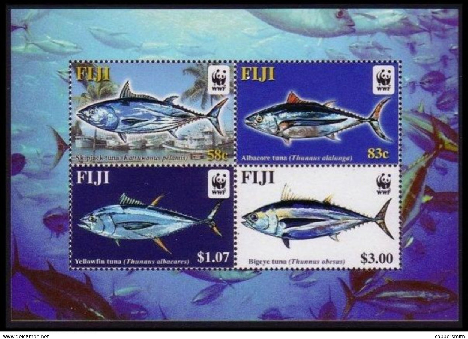 (011) Fiji  WWF  Fish Sheet / Bf / Bloc Poissons / Fische  ** / Mnh  Michel BL 45 - Fiji (1970-...)