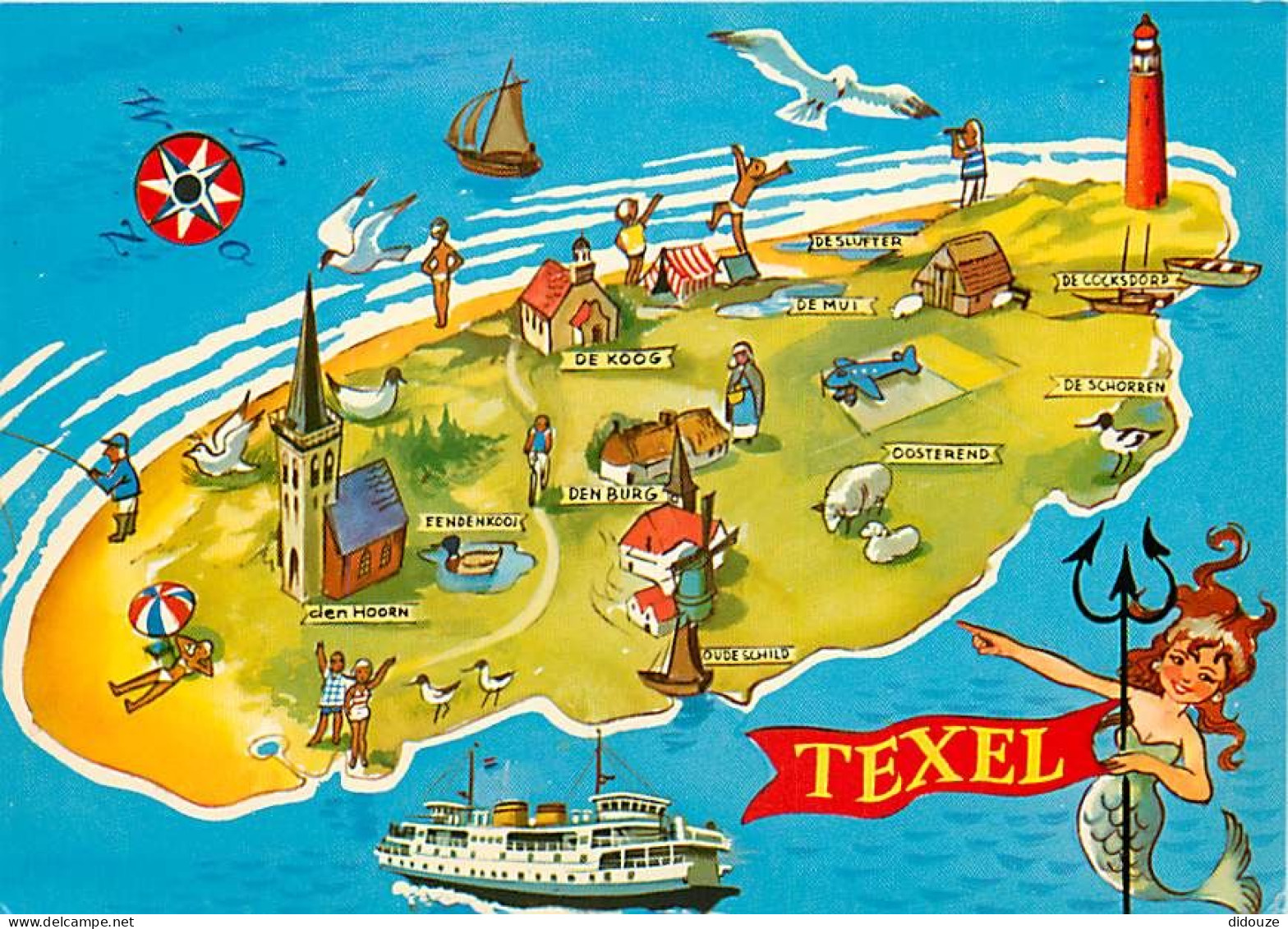 Pays-Bas - Nederland - Texel - Carte Géographique - CPM - Voir Scans Recto-Verso - Texel